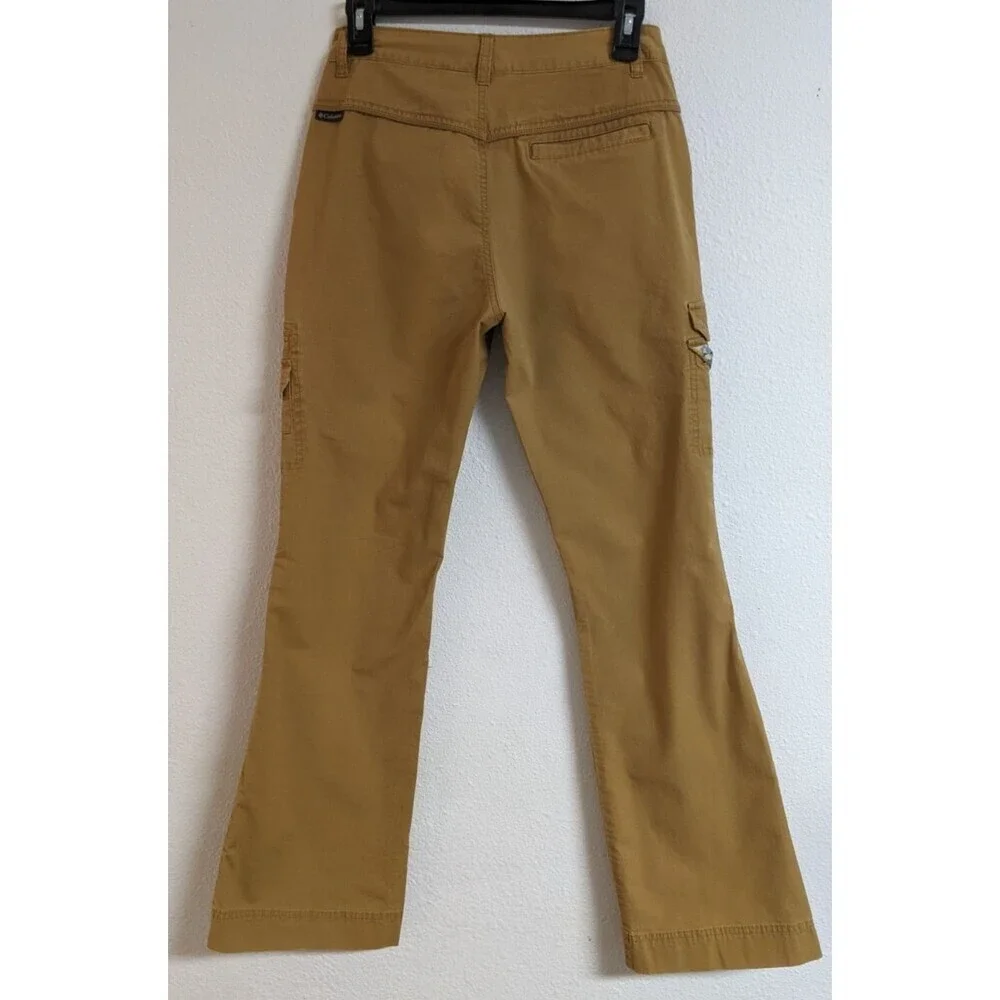Women's COLUMBIA Cotton Stretch Cargo Flared Leg Pants Hiking Outdoor SZ 4